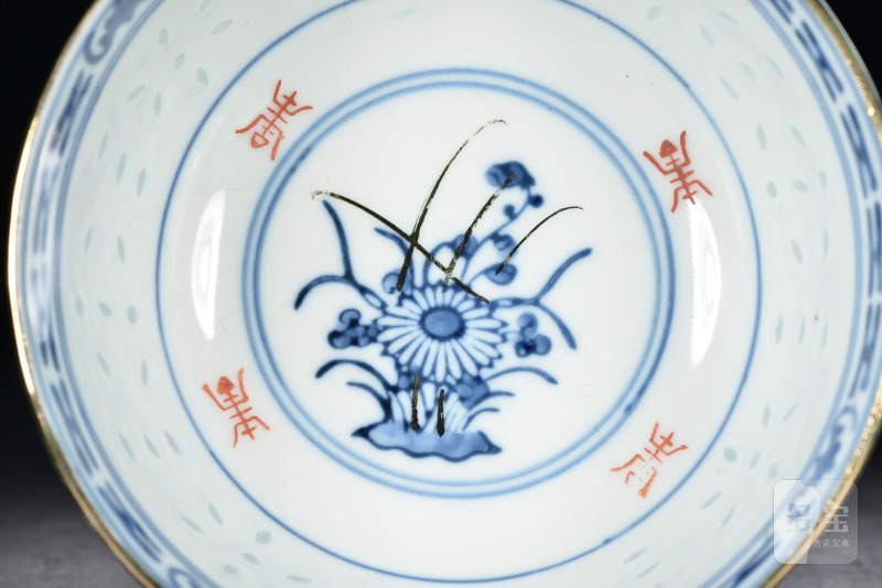 近代 青花花卉碗 - 图6